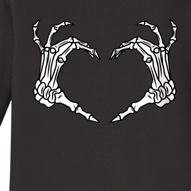 Skeleton Heart Hands Lazy DIY Halloween Costume Cool Bones Baby Long Sleeve Bodysuit