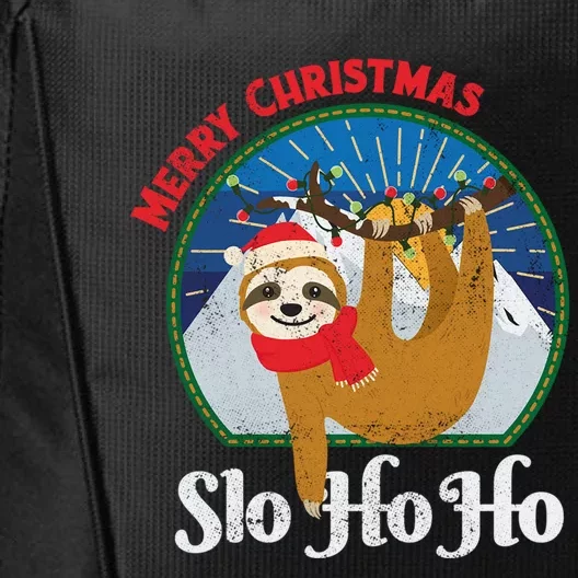 Slo Ho Ho Merry Christmas Sloth Christmas Team Funny Gift City Backpack