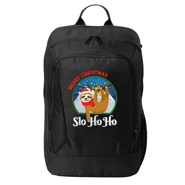 Slo Ho Ho Merry Christmas Sloth Christmas Team Funny Gift City Backpack