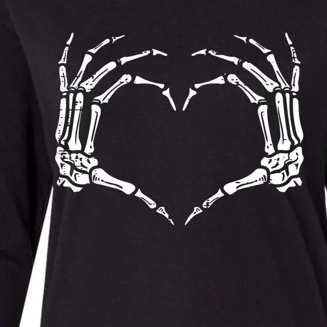 Skeleton Hands Heart Sign Retro Halloween Costume Women Girl Womens Cotton Relaxed Long Sleeve T-Shirt