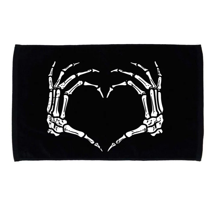 Skeleton Hands Heart Sign Retro Halloween Costume Women Girl Microfiber Hand Towel