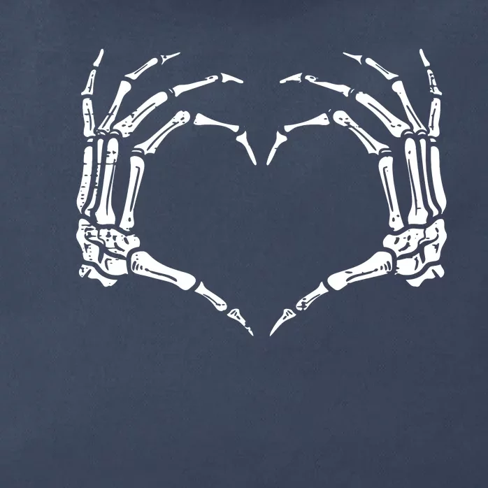 Skeleton Hands Heart Sign Retro Halloween Costume Women Girl Zip Tote Bag