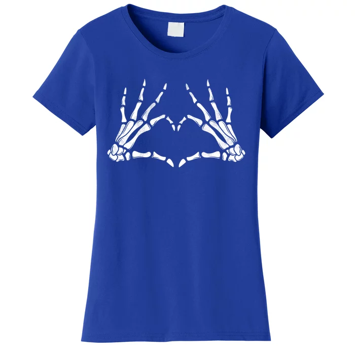 Spooky Halloween Holiday Trick Or Treat Skeleton Hand Heart Gift Women's T-Shirt