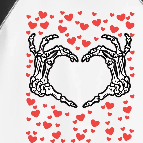 Skeleton Hand Heart Valentines Day Funny Bones Love Toddler Fine Jersey T-Shirt