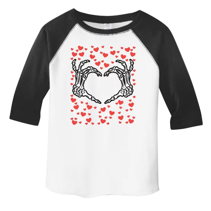 Skeleton Hand Heart Valentines Day Funny Bones Love Toddler Fine Jersey T-Shirt