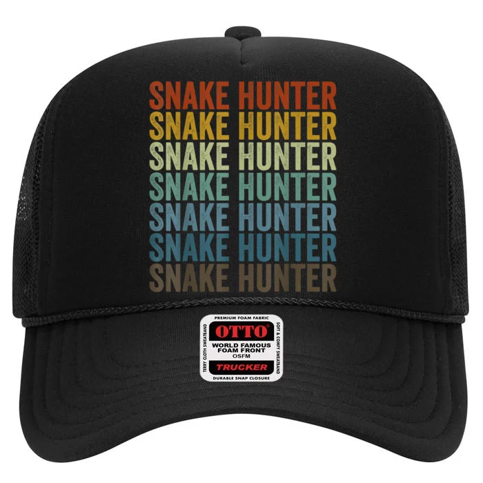 Snake Hunter Hunting Reptile High Crown Mesh Trucker Hat