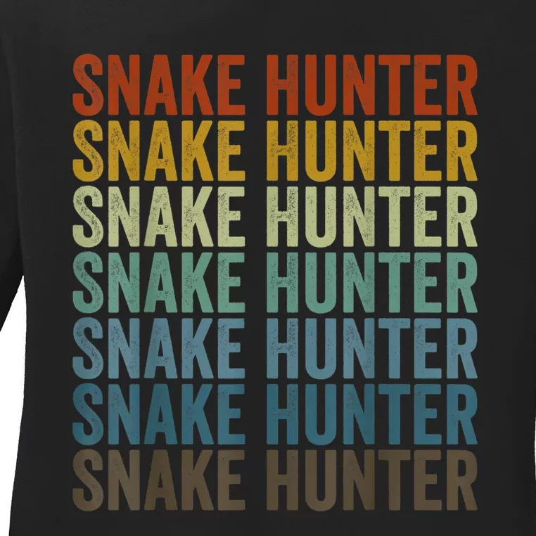 Snake Hunter Hunting Reptile Ladies Long Sleeve Shirt