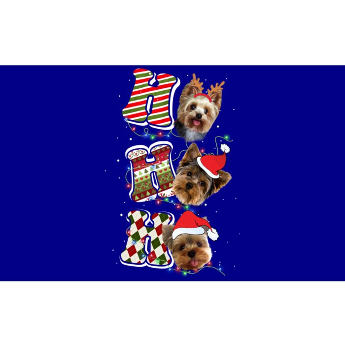 Santa Ho Ho Ho Yorkie Dog Funny Christmas Yorkie Lover Gift Bumper Sticker