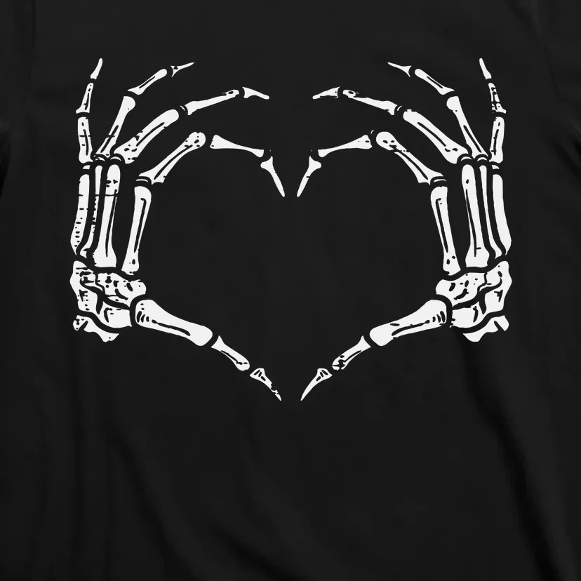 Skeleton Hands Heart Sign Retro Halloween T-Shirt