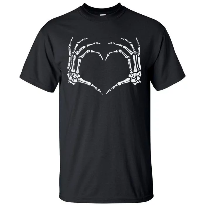 Skeleton Hands Heart Sign Retro Halloween Tall T-Shirt