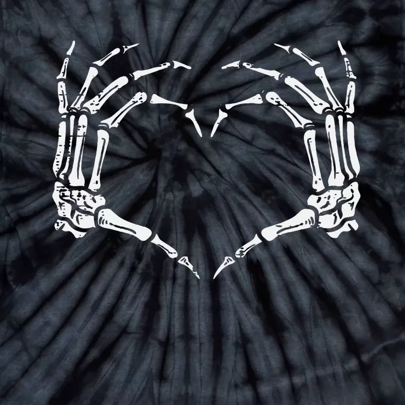 Skeleton Hands Heart Sign Retro Halloween Tie-Dye T-Shirt