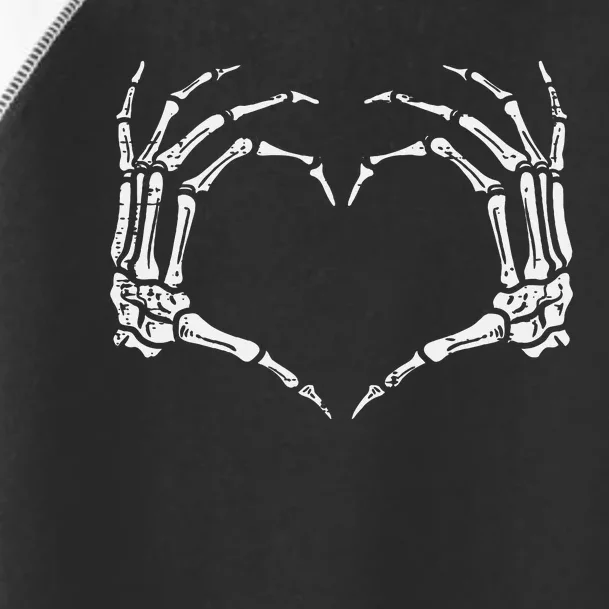 Skeleton Hands Heart Sign Retro Halloween Toddler Fine Jersey T-Shirt