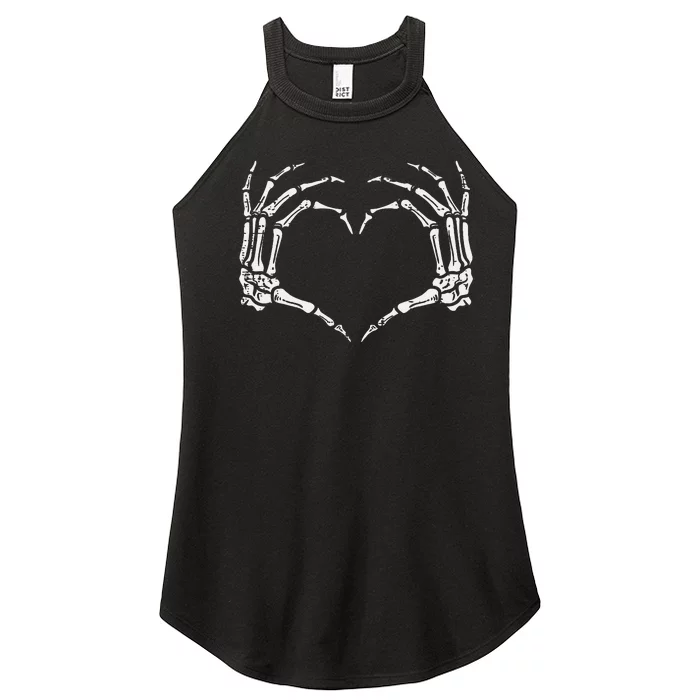 Skeleton Hands Heart Sign Retro Halloween Women’s Perfect Tri Rocker Tank