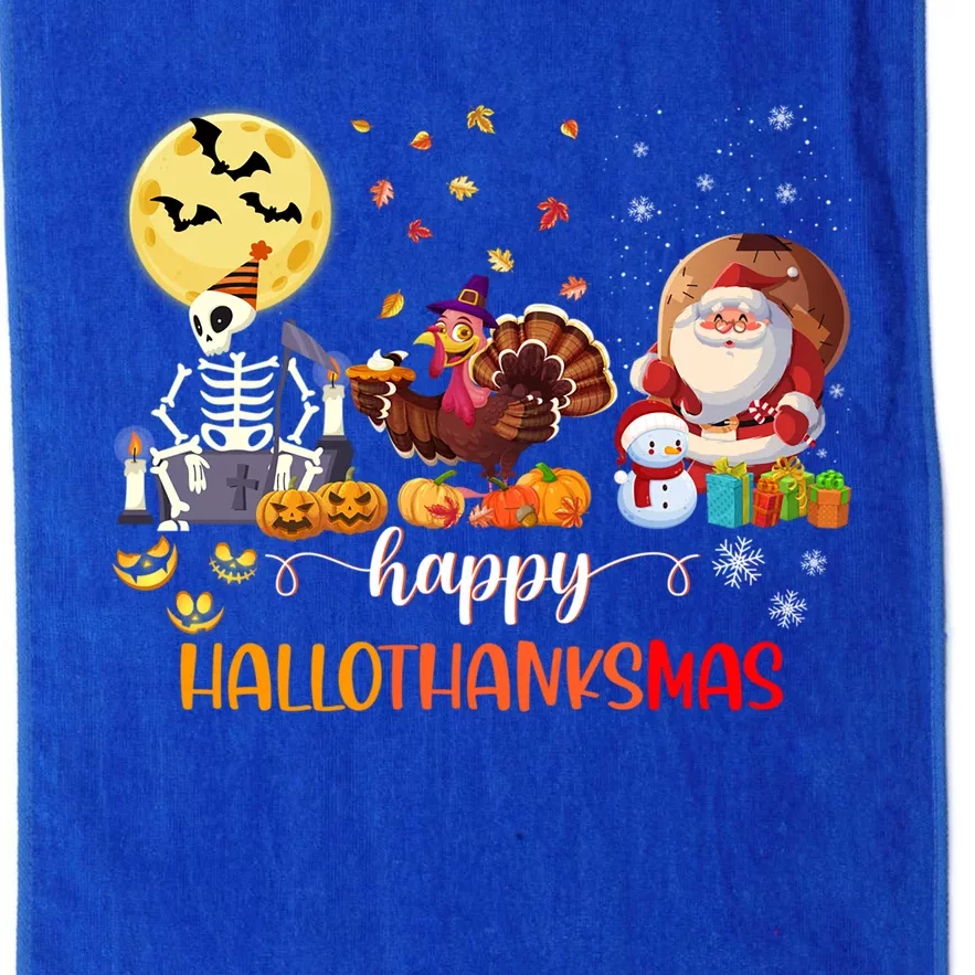 Skeleton Happy Hallothanksmas Halloween Thanksgiving Xmas Meaningful Gift Platinum Collection Golf Towel