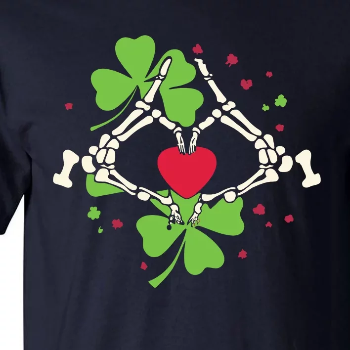 Skeleton Hand Heart Shamrock St Patricks Day Saint Paddys Tall T-Shirt