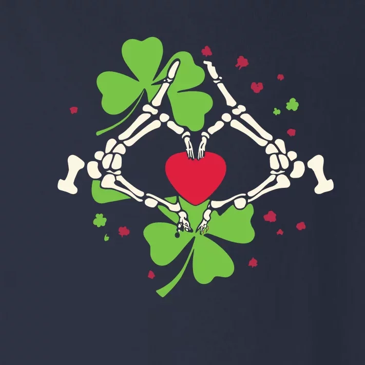 Skeleton Hand Heart Shamrock St Patricks Day Saint Paddys Toddler Long Sleeve Shirt