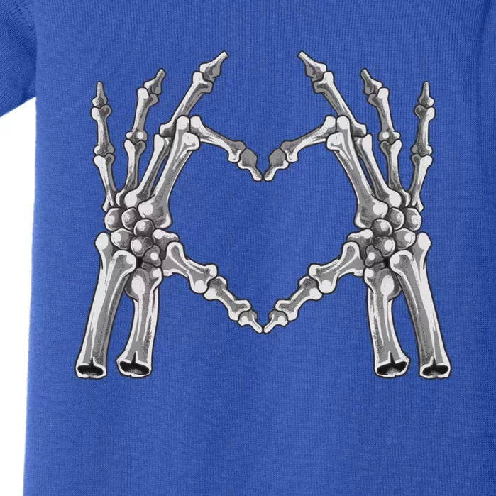 Skeleton Hand Heart Sign Bones Halloween Costume Gift Baby Bodysuit