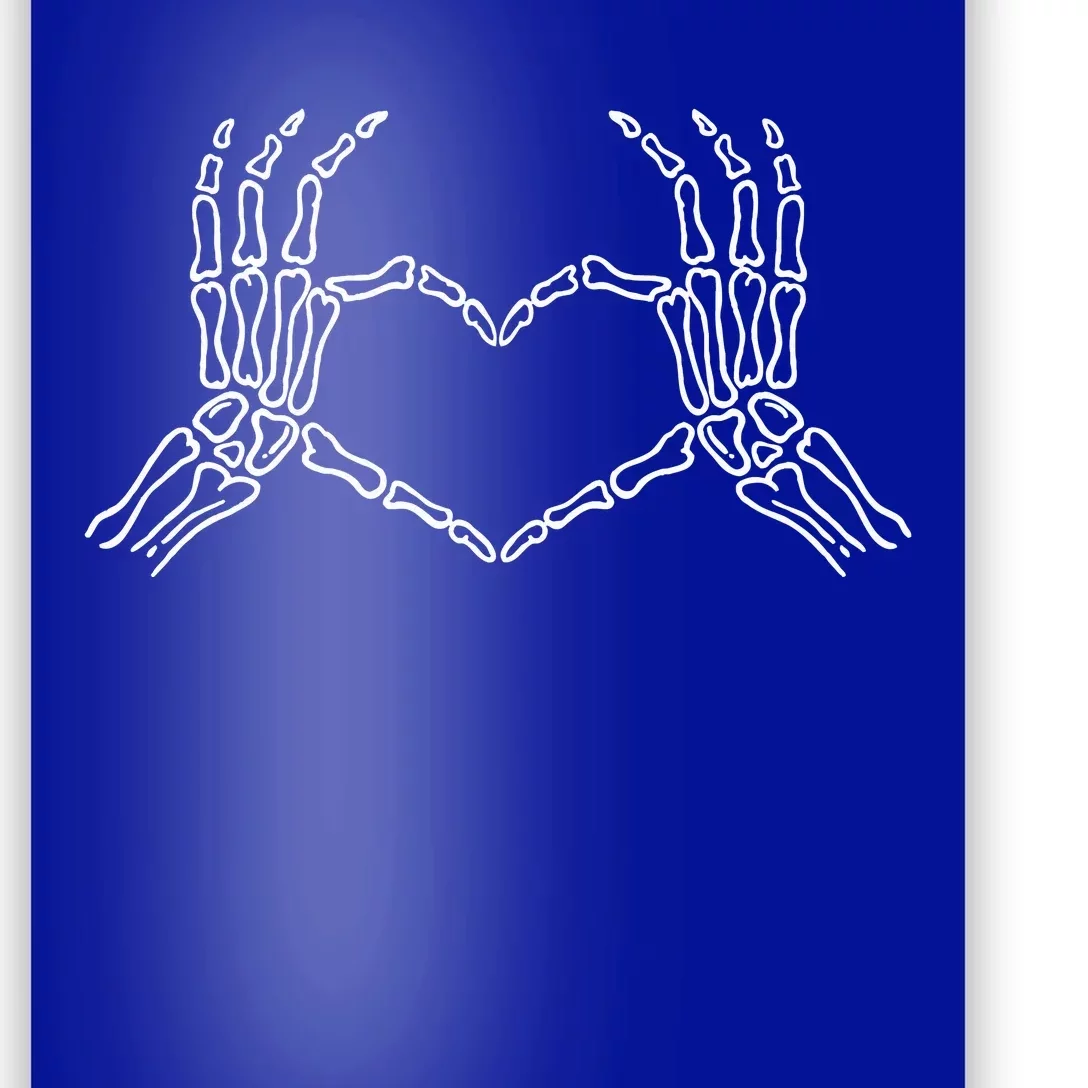 Skeleton Hands Heart Sign Retro Halloween Costume Poster