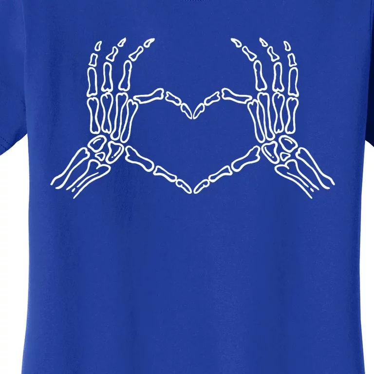 Skeleton Hands Heart Sign Retro Halloween Costume Women's T-Shirt