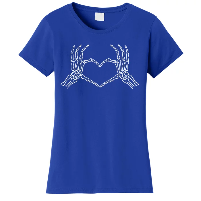 Skeleton Hands Heart Sign Retro Halloween Costume Women's T-Shirt