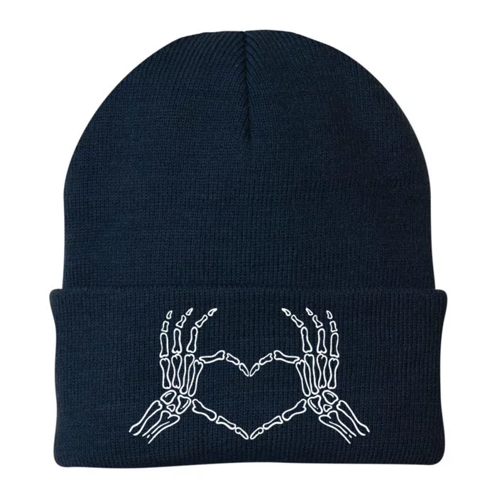 Skeleton Hands Heart Sign Retro Halloween Costume Knit Cap Winter Beanie