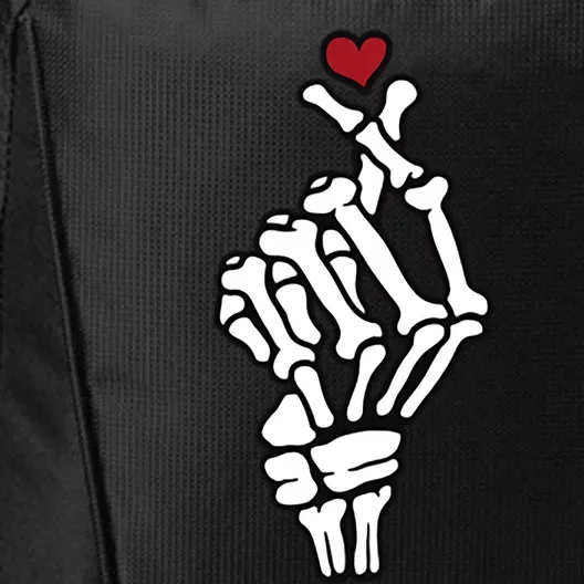 Skeleton Hand Heart Lovers Saranghae Korean Heart Pocket Cool Gift City Backpack