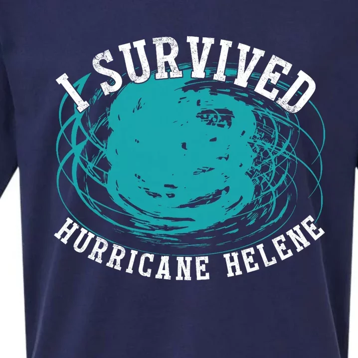 Survived Hurricane Helene 2024 Florida Meme Sueded Cloud Jersey T-Shirt