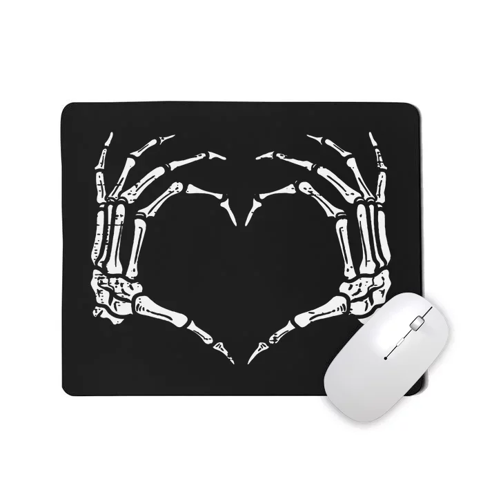 Skeleton Hands Heart Sign Retro Halloween Costume Women Girl Mousepad