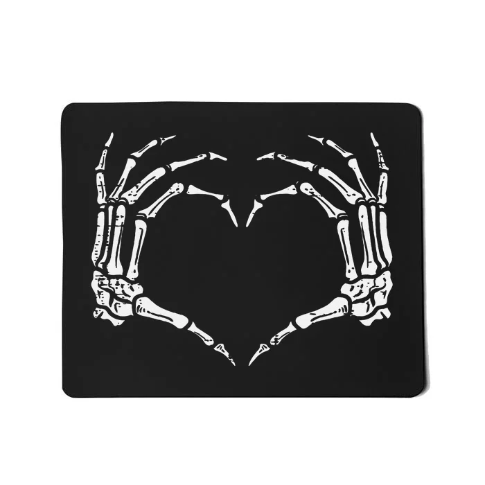 Skeleton Hands Heart Sign Retro Halloween Costume Women Girl Mousepad