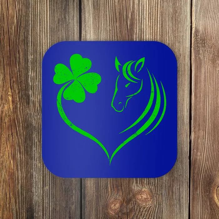 Shamrock Heart Horse Clover St Patricks Day Horseback Riding Gift Coaster