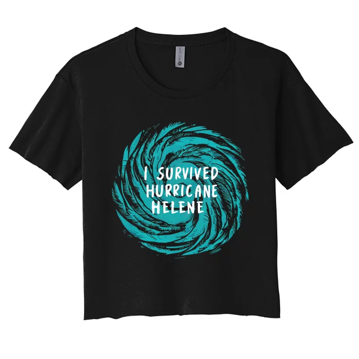 Survived Hurricane Helene 2024 Florida Women's Crop Top Tee