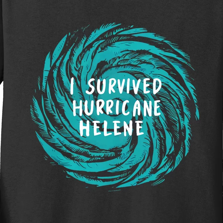 Survived Hurricane Helene 2024 Florida Kids Long Sleeve Shirt