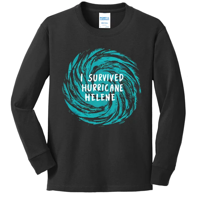 Survived Hurricane Helene 2024 Florida Kids Long Sleeve Shirt