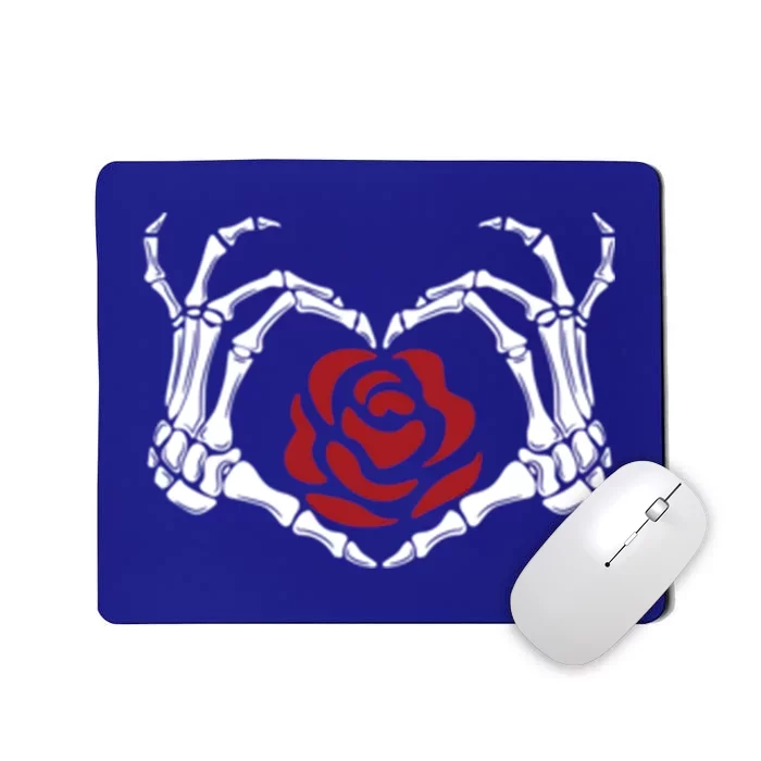 Skeleton Hand Heart Rose Cool Gift Halloween Costume Cute Gift Mousepad