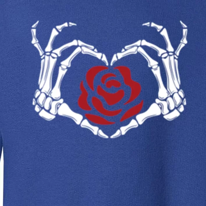 Skeleton Hand Heart Rose Cool Gift Halloween Costume Cute Gift Toddler Sweatshirt