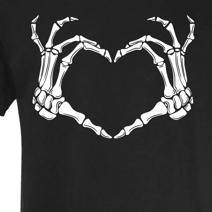 Skeleton Hand Heart Sign Funny Halloween Garment-Dyed Heavyweight T-Shirt