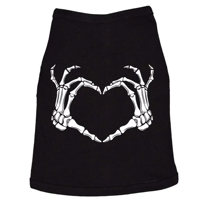 Skeleton Hand Heart Sign Funny Halloween Doggie Tank