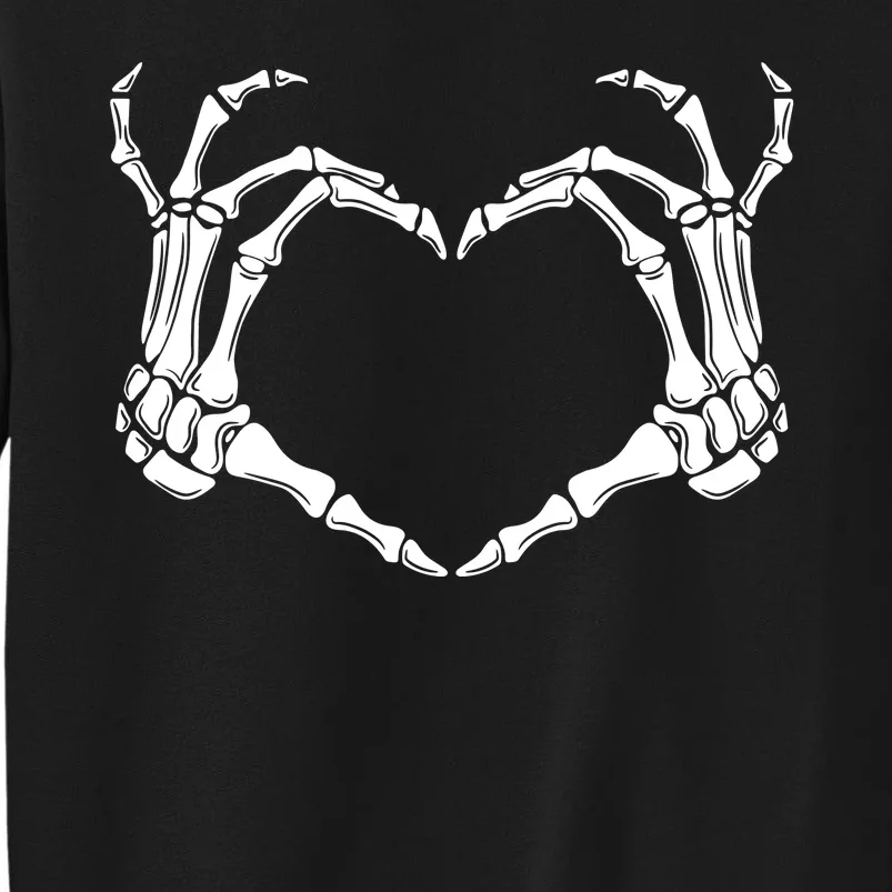 Skeleton Hand Heart Sign Funny Halloween Sweatshirt