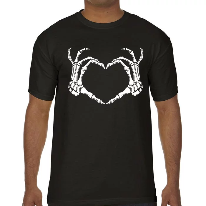 Skeleton Hand Heart Sign Funny Halloween Comfort Colors T-Shirt