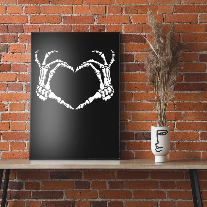 Skeleton Hand Heart Sign Funny Halloween Poster