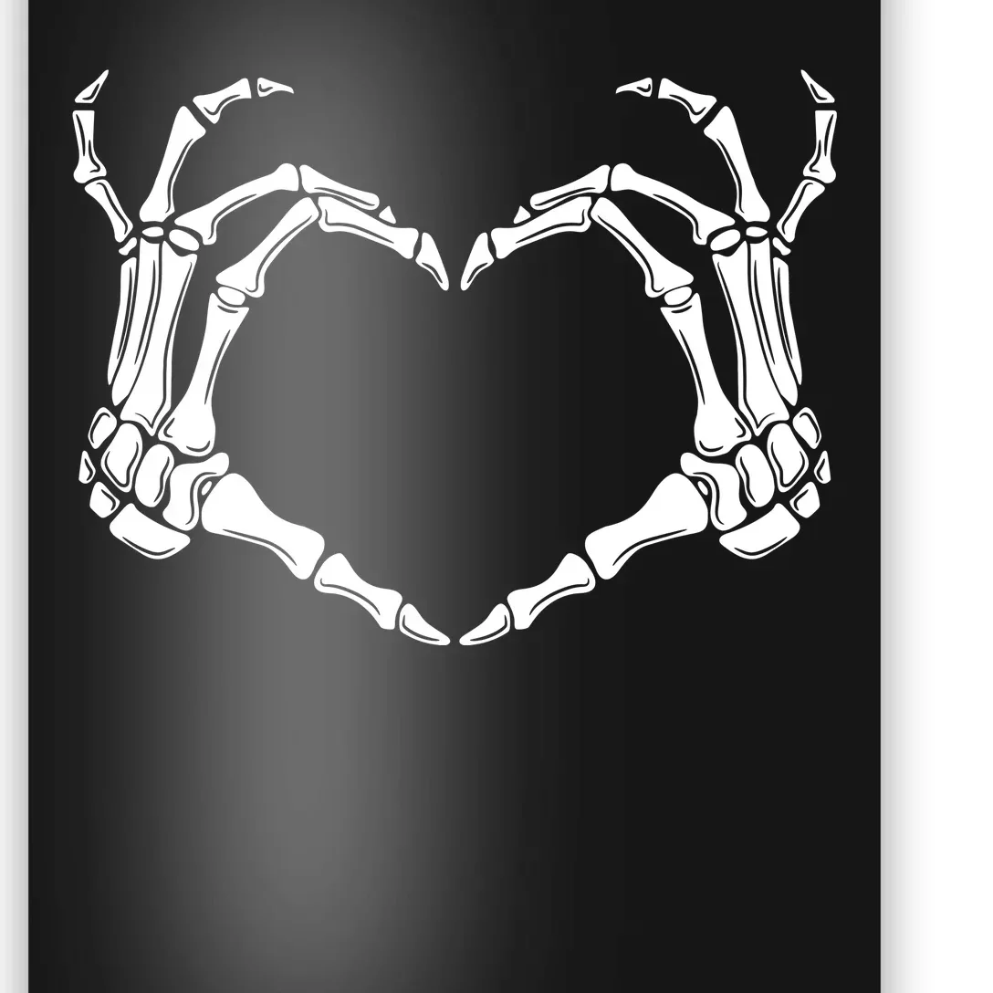 Skeleton Hand Heart Sign Funny Halloween Poster