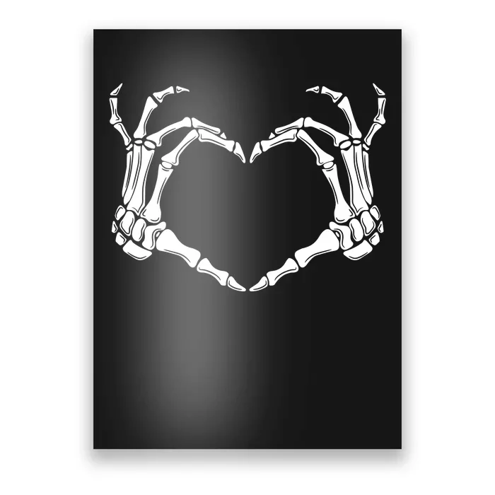 Skeleton Hand Heart Sign Funny Halloween Poster