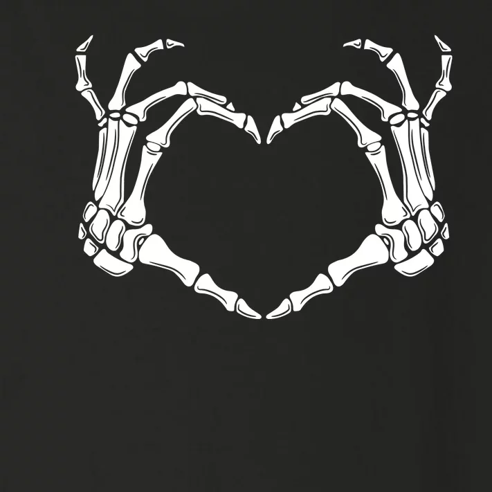 Skeleton Hand Heart Sign Funny Halloween Toddler Long Sleeve Shirt