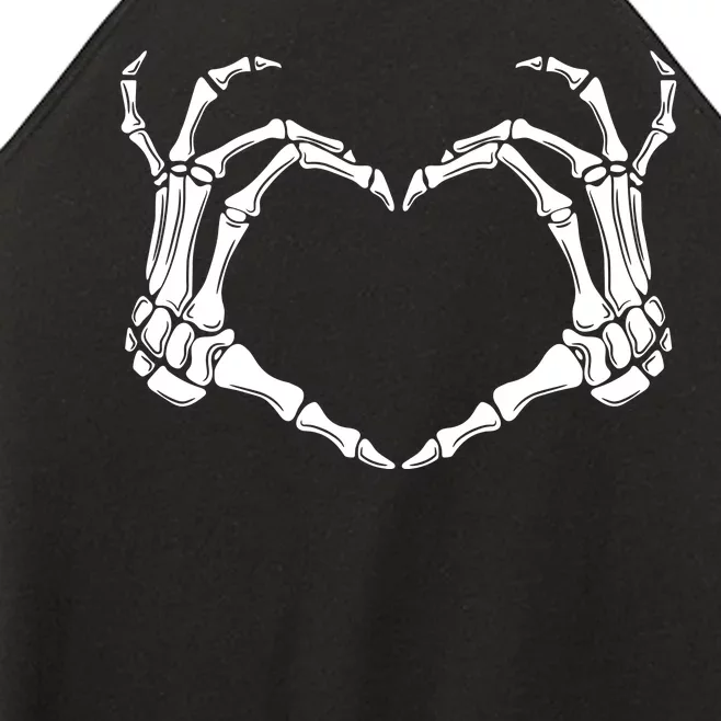 Skeleton Hand Heart Sign Funny Halloween Women’s Perfect Tri Rocker Tank