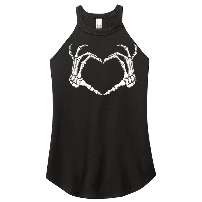 Skeleton Hand Heart Sign Funny Halloween Women’s Perfect Tri Rocker Tank