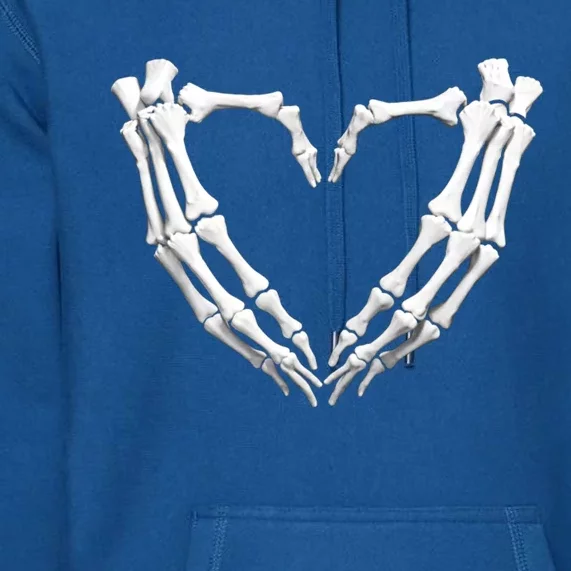 Skeleton Hands Heart Bones Halloween Costume Spooky Great Gift Premium Hoodie