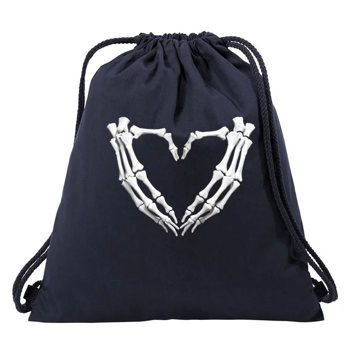 Skeleton Hands Heart Bones Halloween Costume Spooky Great Gift Drawstring Bag