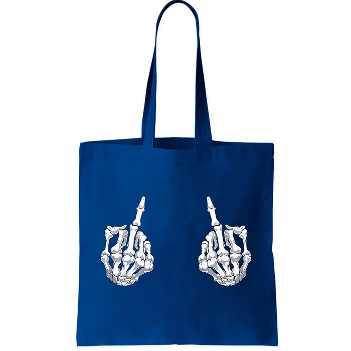 Skeleton Hand Halloween Bones Middle Finger Skull Meaningful Gift Tote Bag