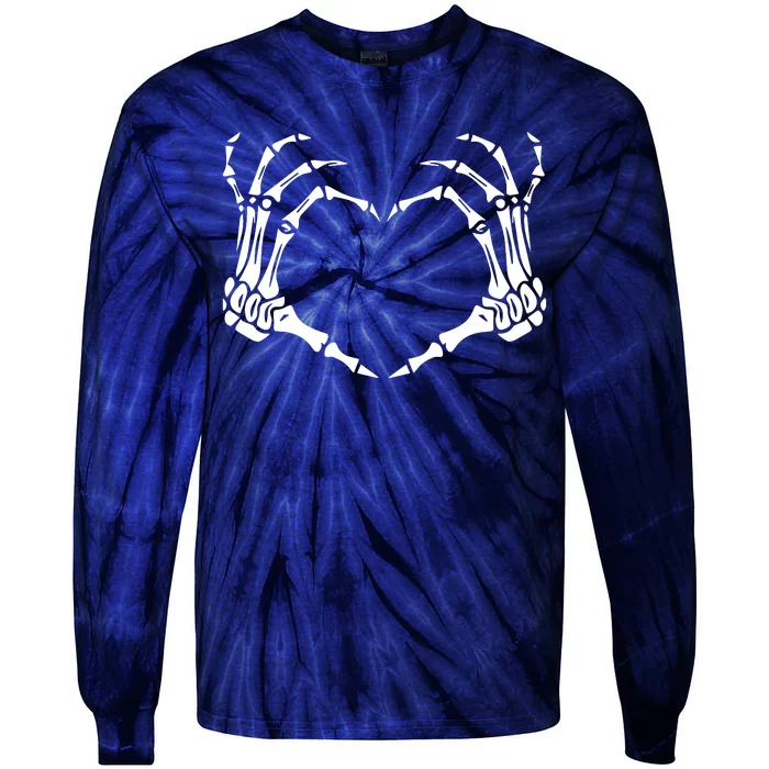 Skeleton Heart Hand Love Halloween Costume Kids Girl Tie-Dye Long Sleeve Shirt