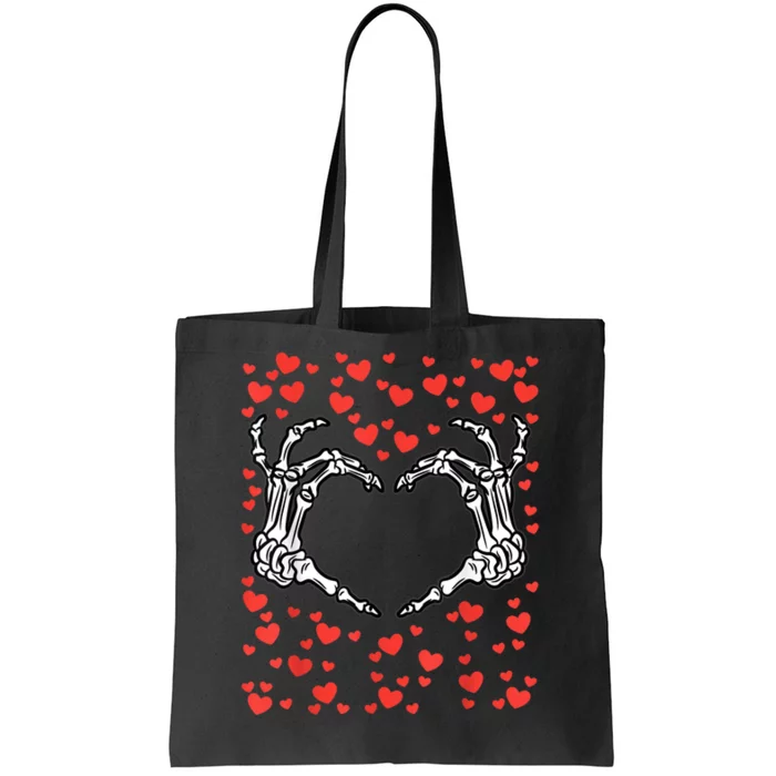 Skeleton Hand Heart Valentines Day Funny Bones Love Tote Bag